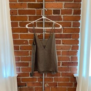 Green silky tank top. Perfect for a night out
